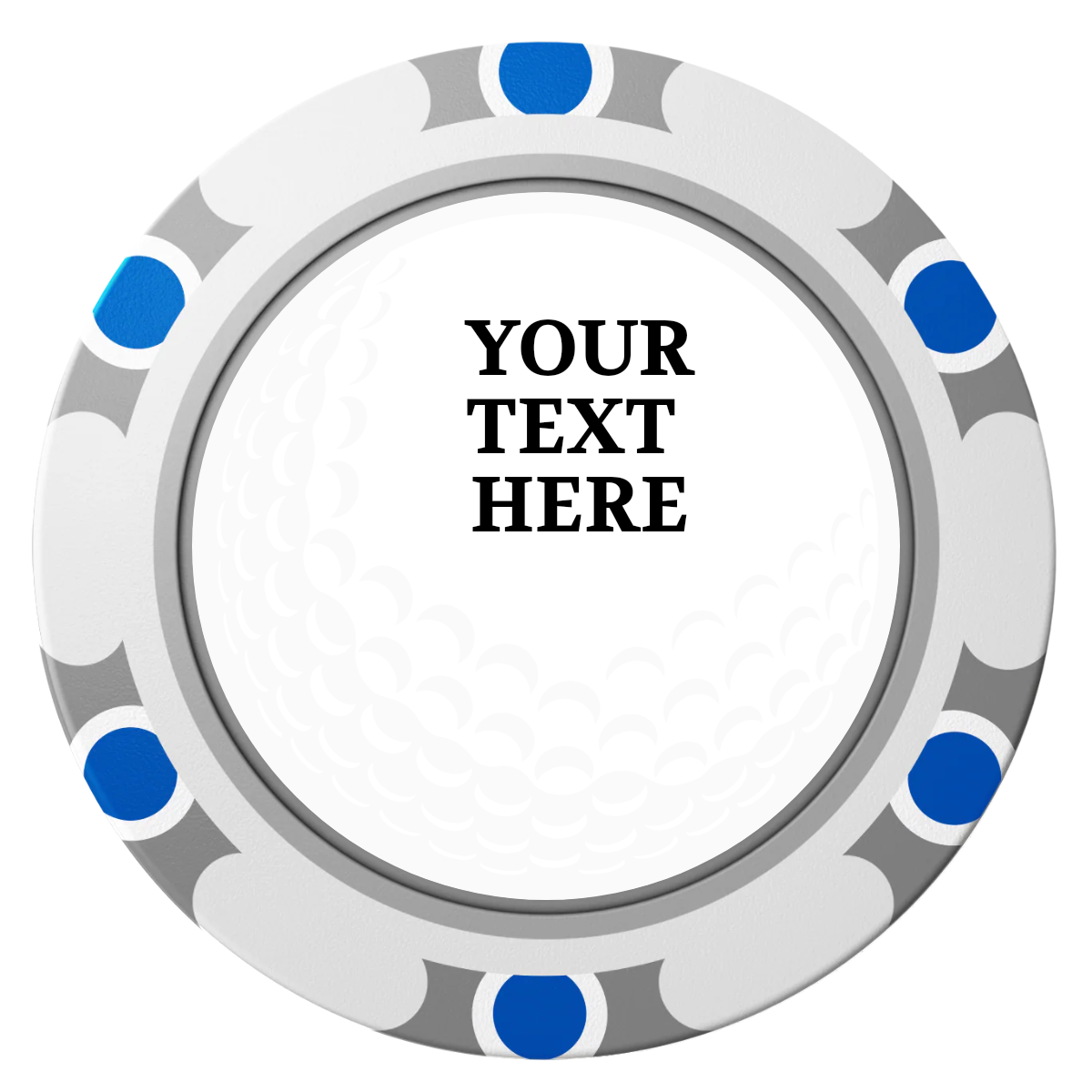 Hole In One Clay Poker Chips - White / Monte Carlo / 40mm - Front