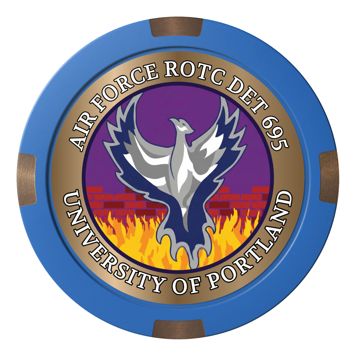 Air Force ROTC Det 695 Composite & Metal Hybrid Poker Chips - Blue - Front