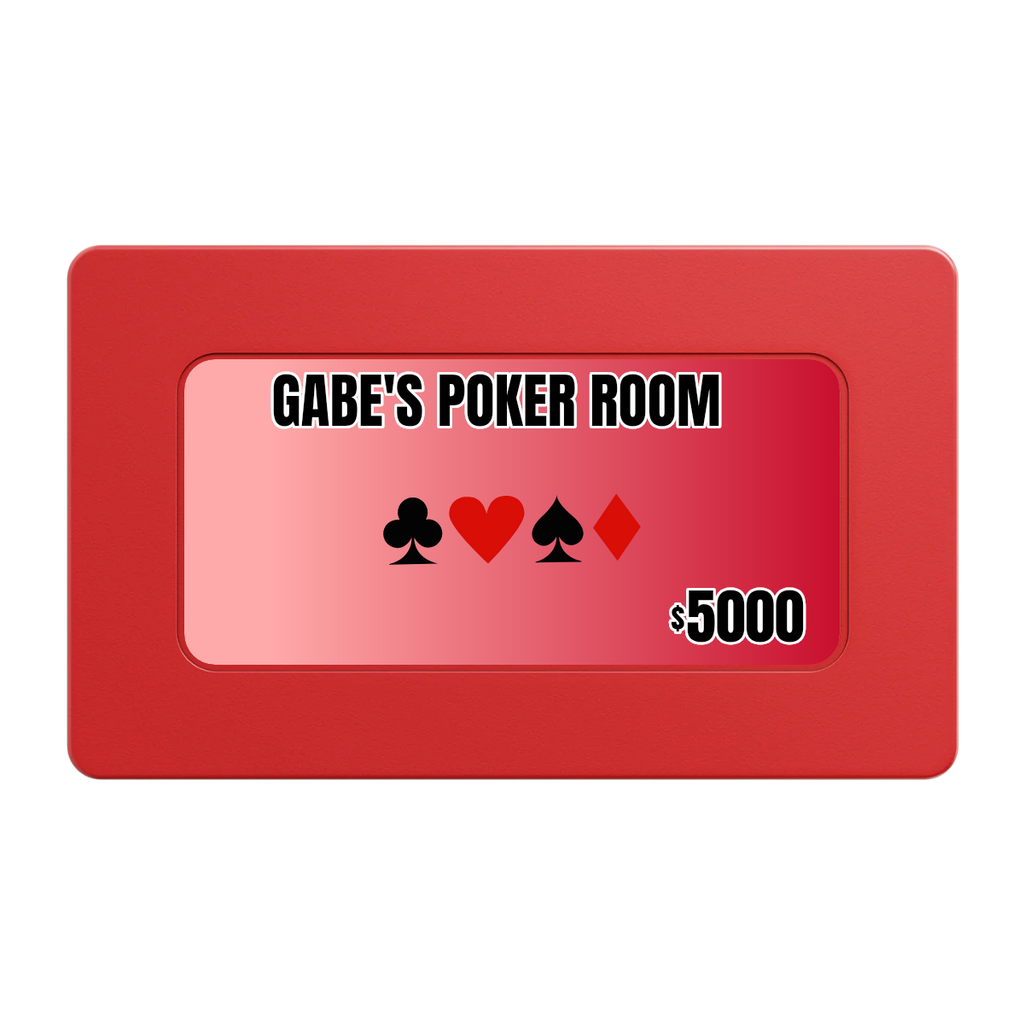 Gabe's Poker Room Rectangular Poker Chip Plaques - Red - Back