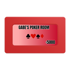 Gabe's Poker Room Rectangular Poker Chip Plaques - Red - Back