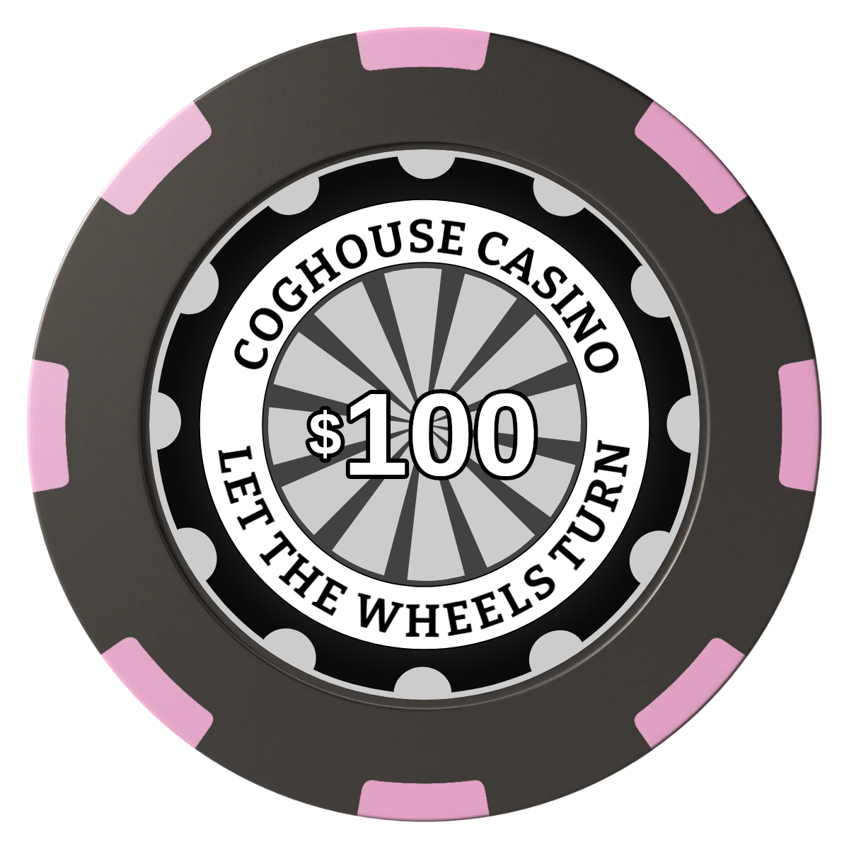Cog House Clay Poker Chips - Black / 8 Spot (2 Tone) / 40mm - Front