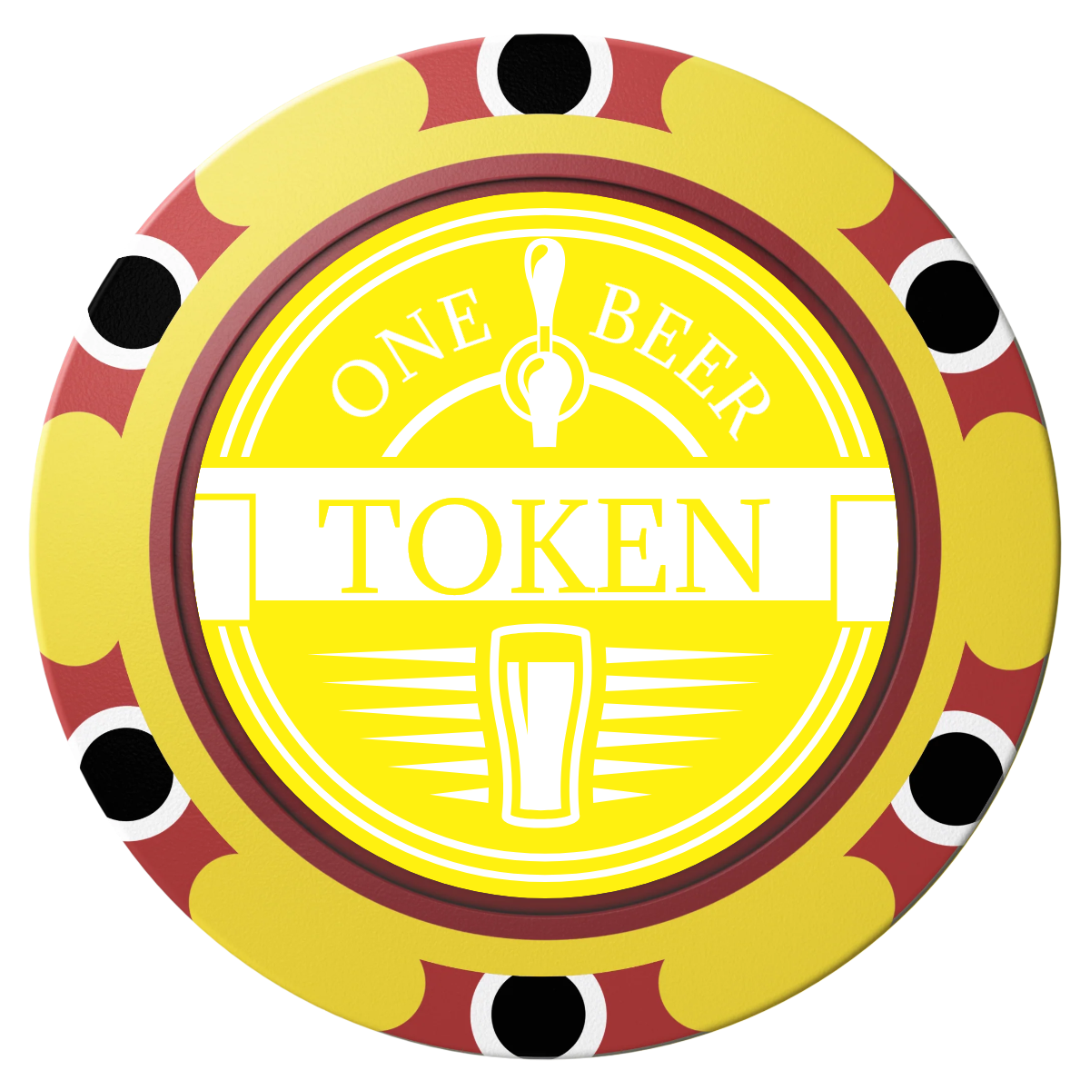 Tap Out Clay Poker Chips - Yellow / Monte Carlo / 40mm - Front
