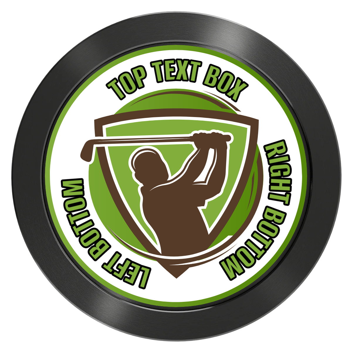 The Golfer Aluminum Poker Chips - Black - Front