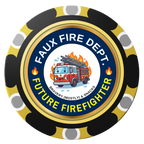 Future Firefighter Clay Poker Chips - Black / Monte Carlo / 40mm - Front