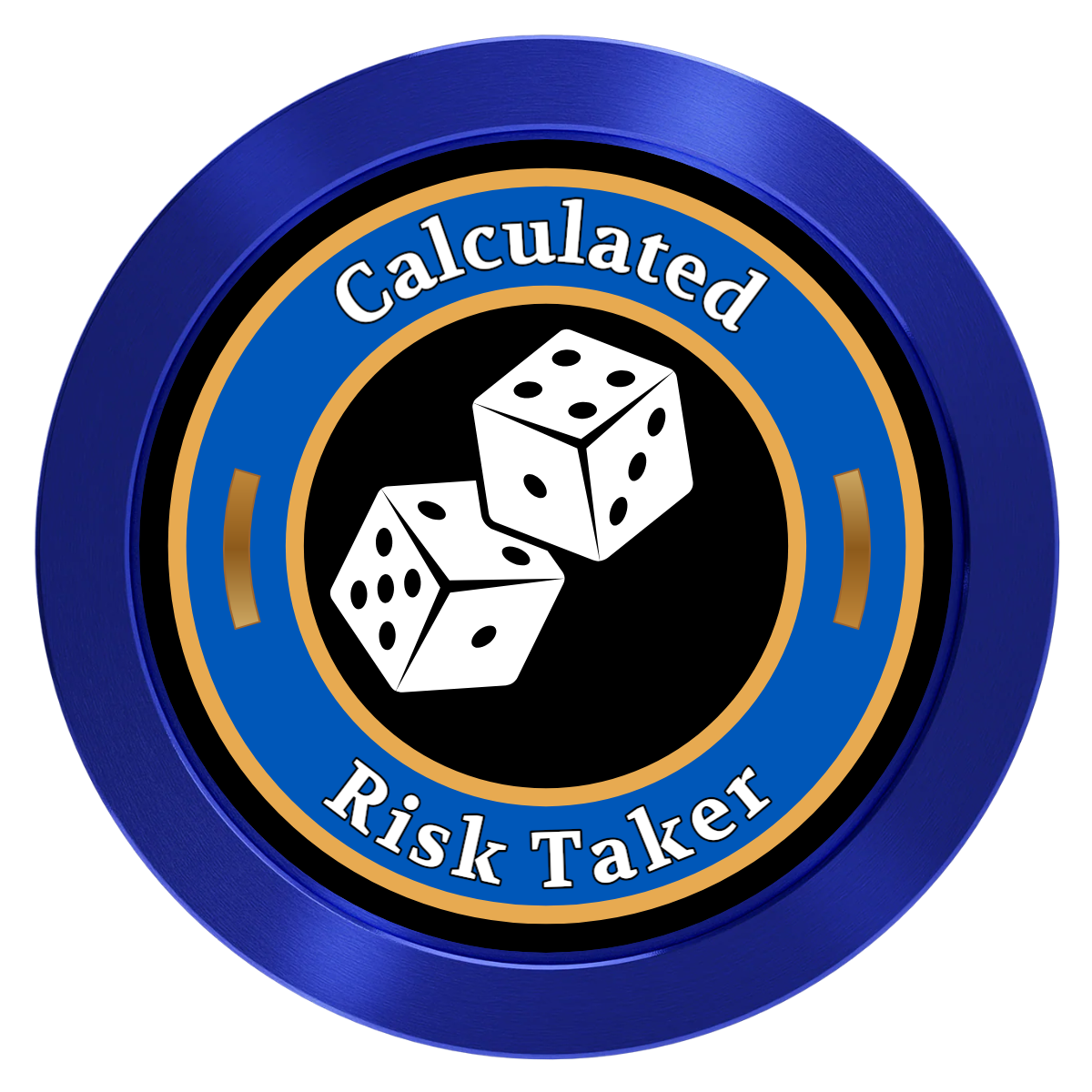 Dave's Lucky Casino Aluminum Poker Card Guards - Blue - Back