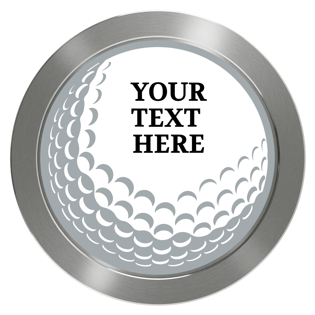 Hole In One Aluminum Poker Chips - Silver - Front