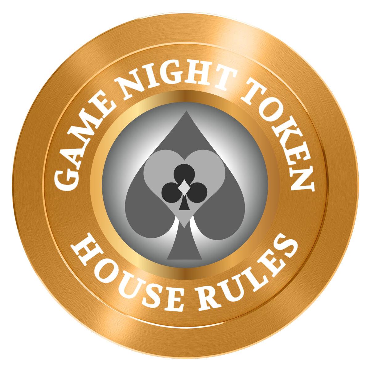 Stacked Suits Aluminum Poker Chips - Gold - Back