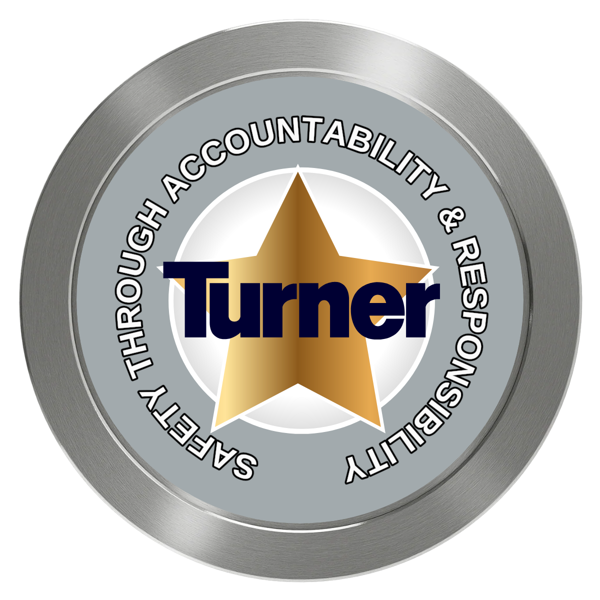 Safety Star Aluminum Poker Chips - Silver - Back