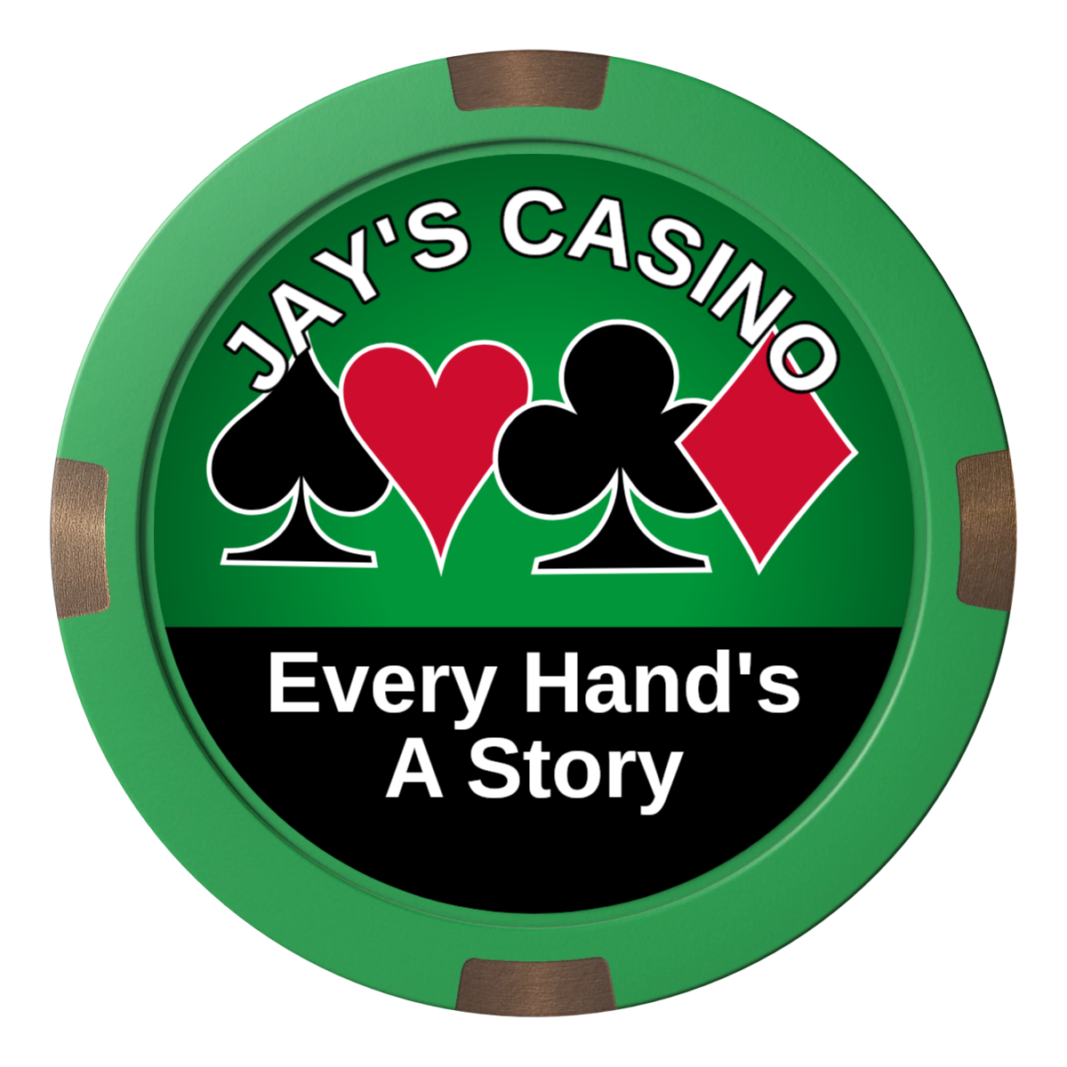 Jay's Casino Composite & Metal Hybrid Poker Card Protectors - Green - Front