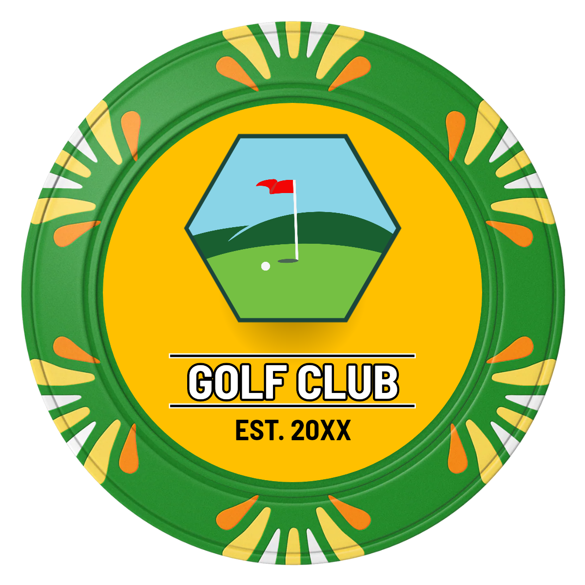 Birdy Bevy Clay Poker Chips - Green / Macau / 40mm - Front
