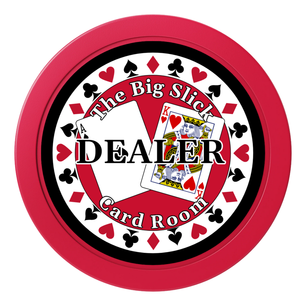 AK Big Slick 2" Composite Dealer Button - Red - Front
