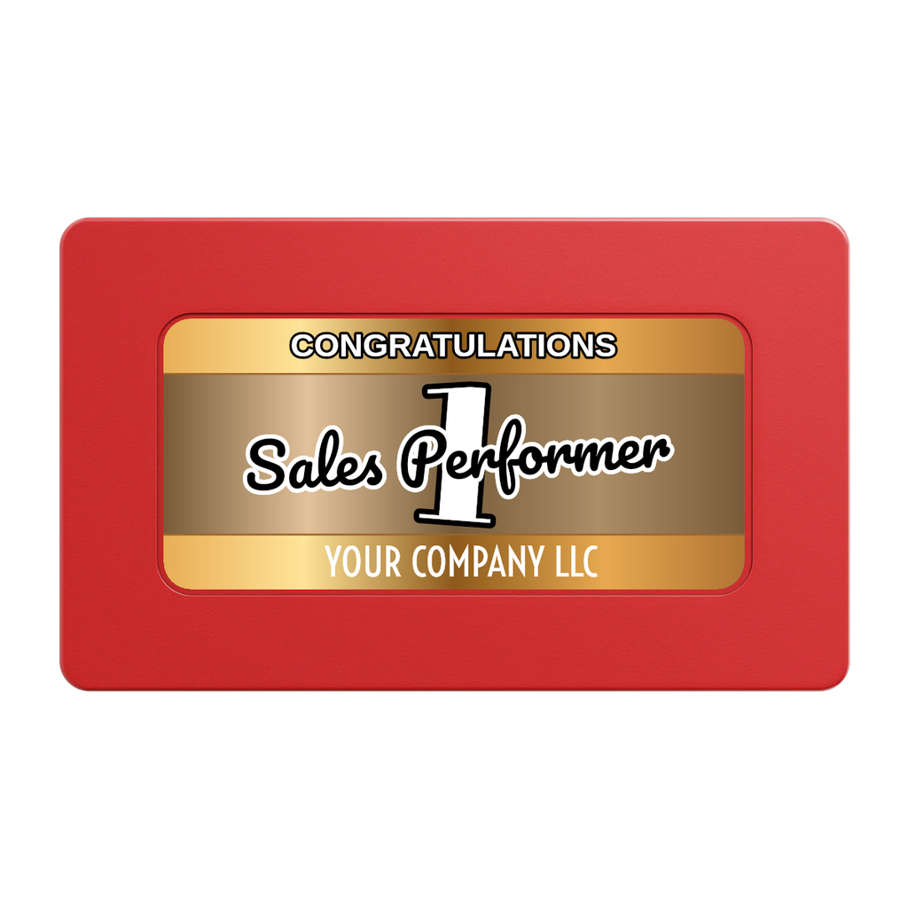 Top Sales Performer Rectangular Poker Chip Plaques - Red - Front