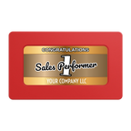 Top Sales Performer Rectangular Poker Chip Plaques - Red - Front