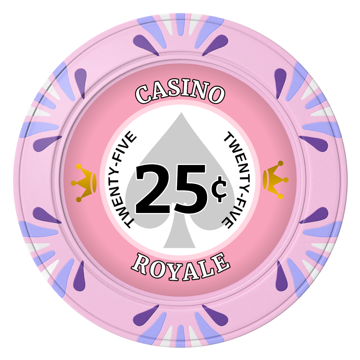 Casino Royale Clay Poker Chips - Pink / Macau / 40mm - Front