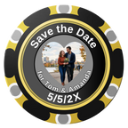 Save the Date #01 Clay Poker Chips - Black / Monte Carlo / 40mm - Back