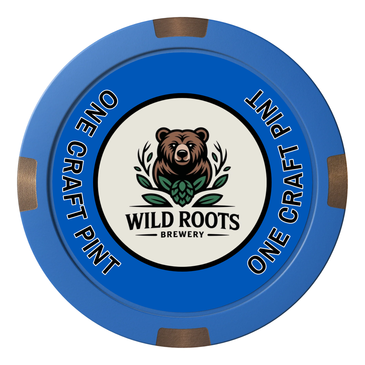 Drink On Us Composite & Metal Hybrid Poker Chips - Blue - Back
