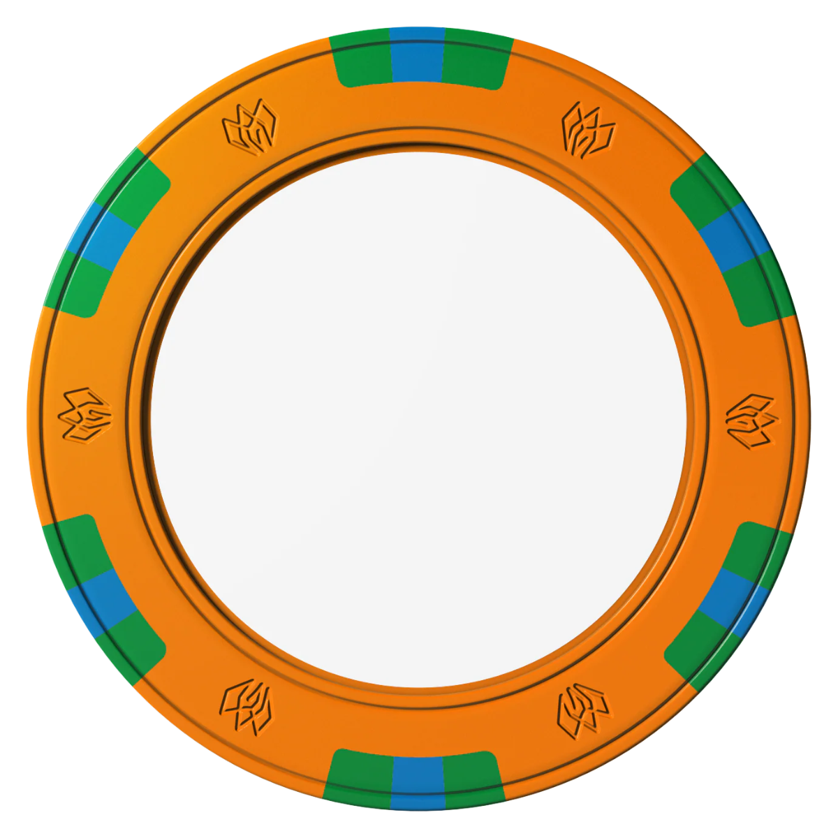 Create Your Own Clay Poker Chips - Orange / 6 Spot Gem / 43mm - Front