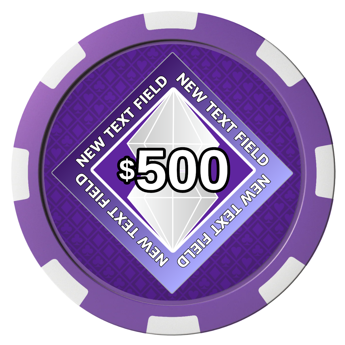 Diamond in the Rough Composite Poker Chips - Purple / 8 Spot - Front