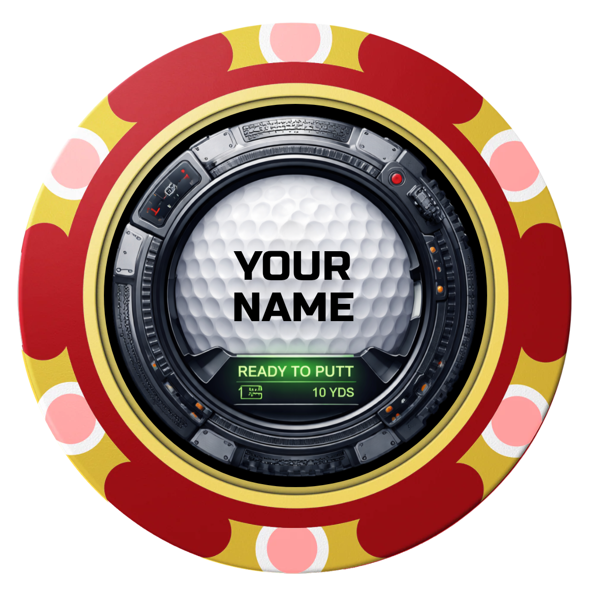 Auto Marked IV Clay Poker Chips - Red / Monte Carlo / 40mm - Front