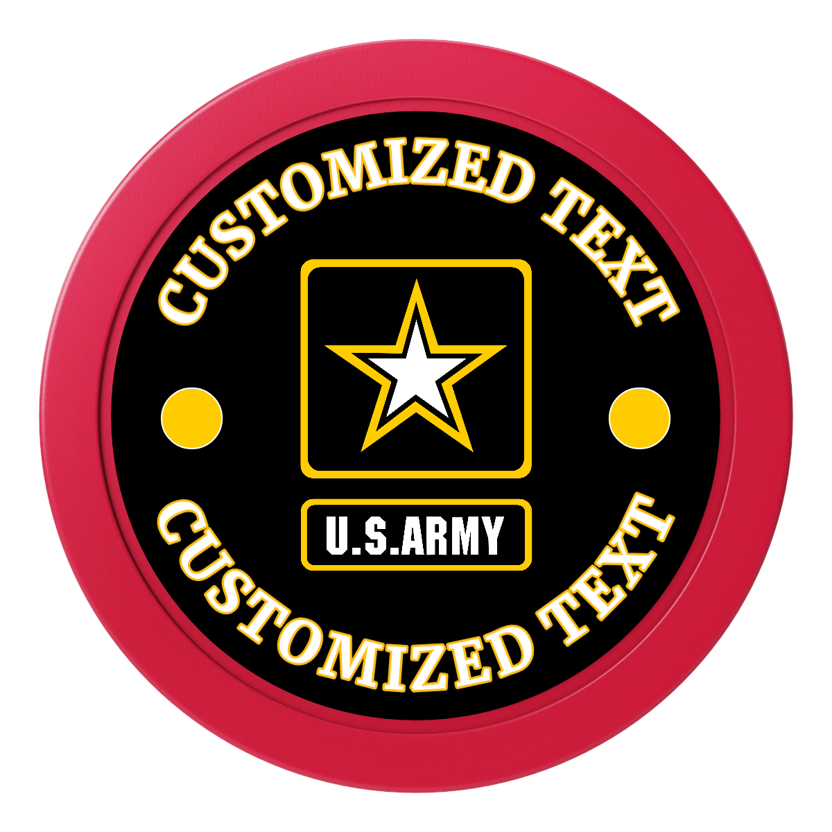 Army Strong 2" Oversized Poker Chips - Red - Front