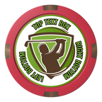 The Golfer Composite & Metal Hybrid Poker Chips - Red - Front