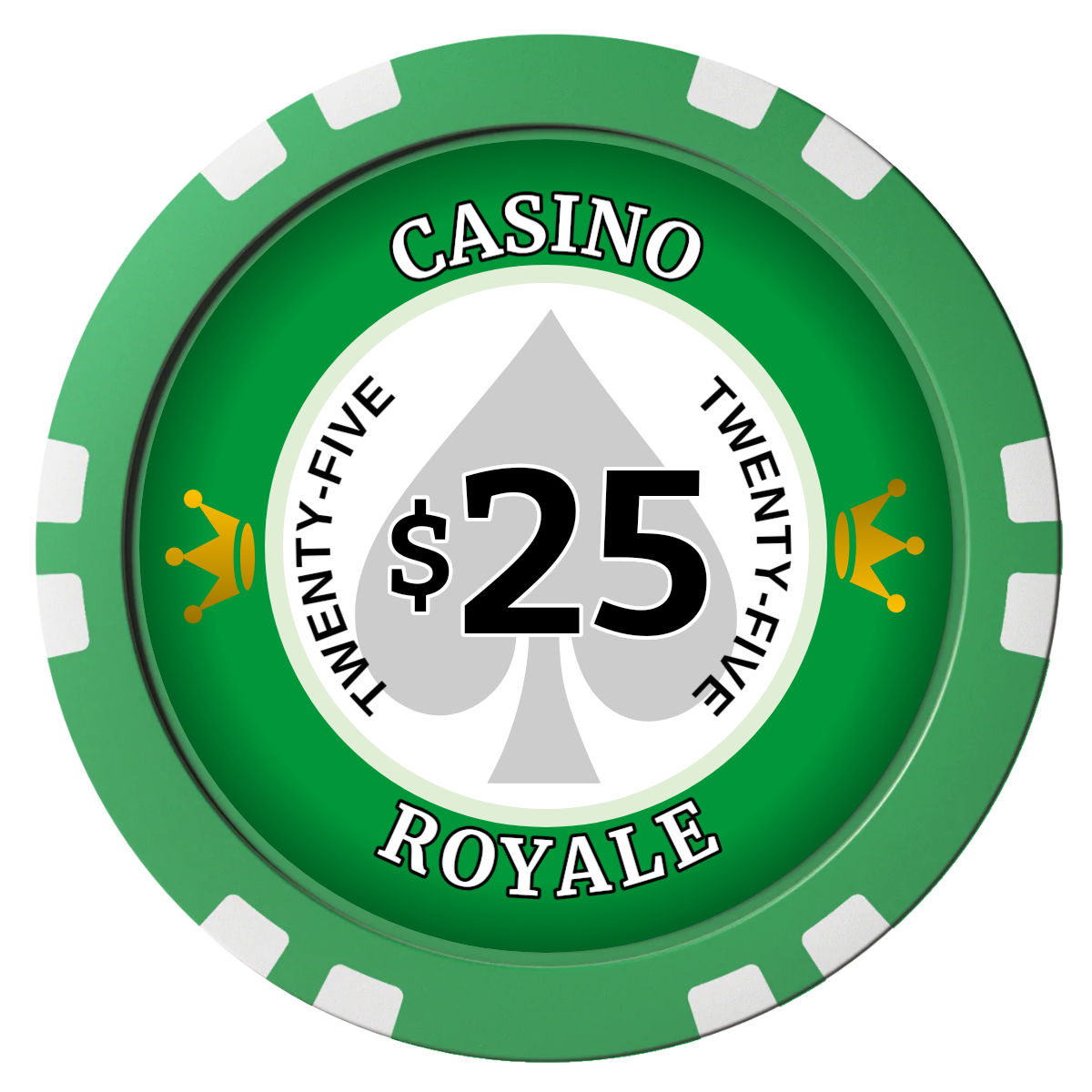Casino Royale Composite Poker Chips - Green / Double Stripe - Front