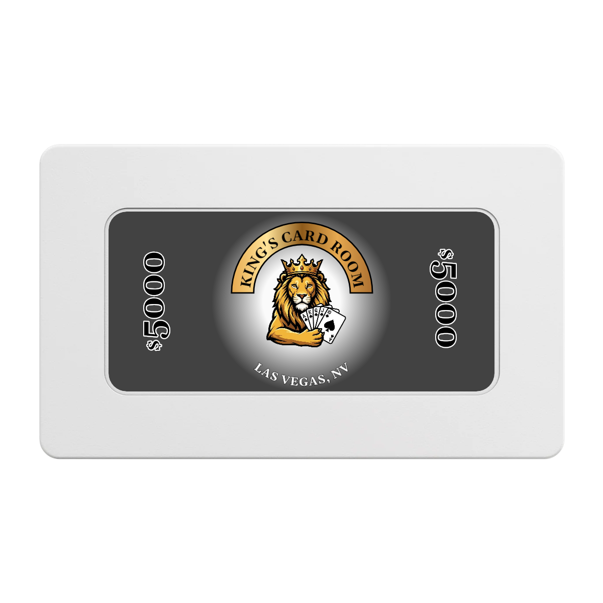 King's Card Room Rectangular Poker Chip Plaques - White - Back