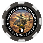 Army Airborne Magnetic Composite Poker Chips - Black / 8 Spot - Front