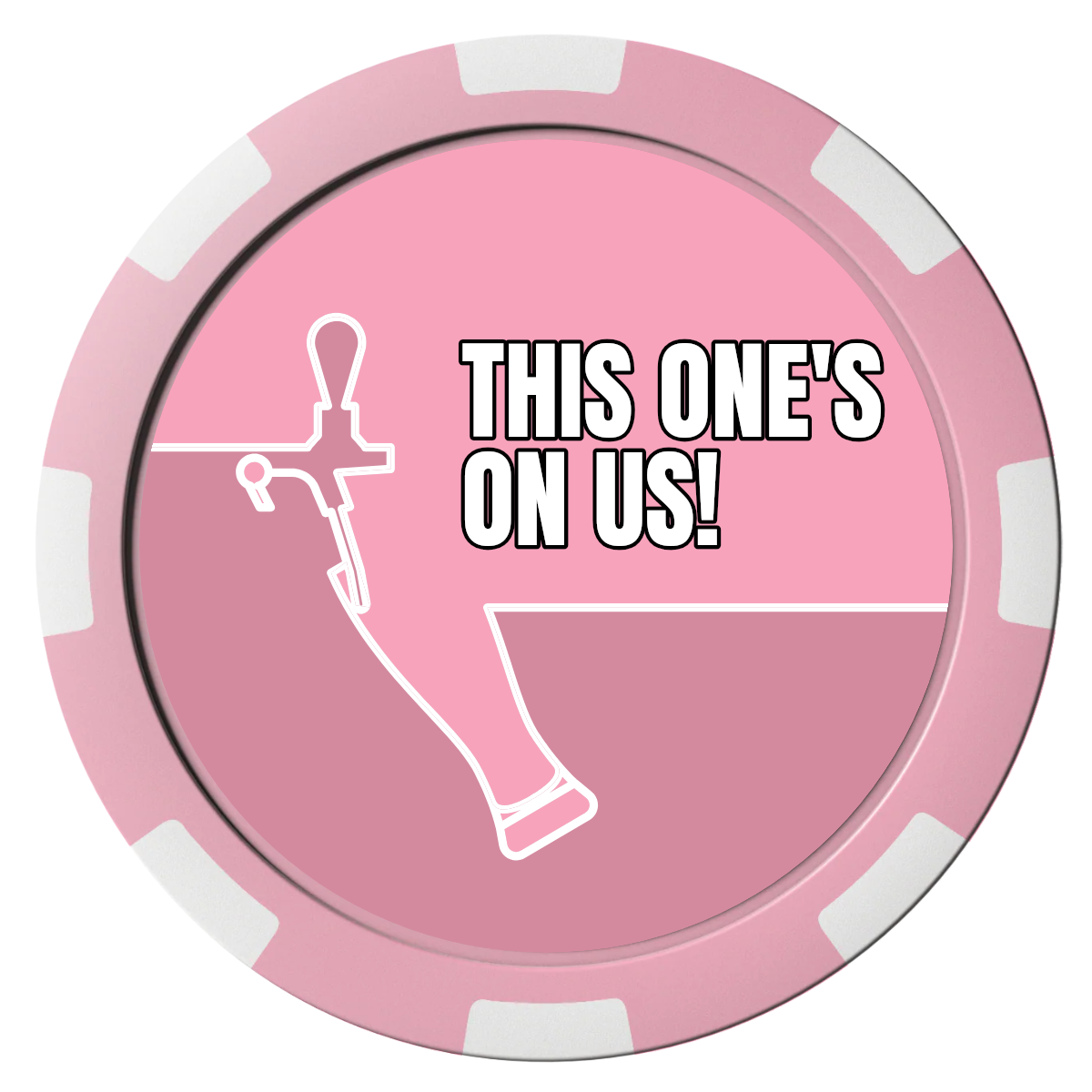 I'd Tap That Composite Poker Chips - Pink / 8 Spot - Front