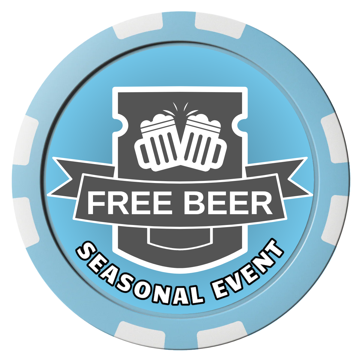 Craft Beer #001 Composite Poker Chips - Light Blue / 8 Stripe - Front