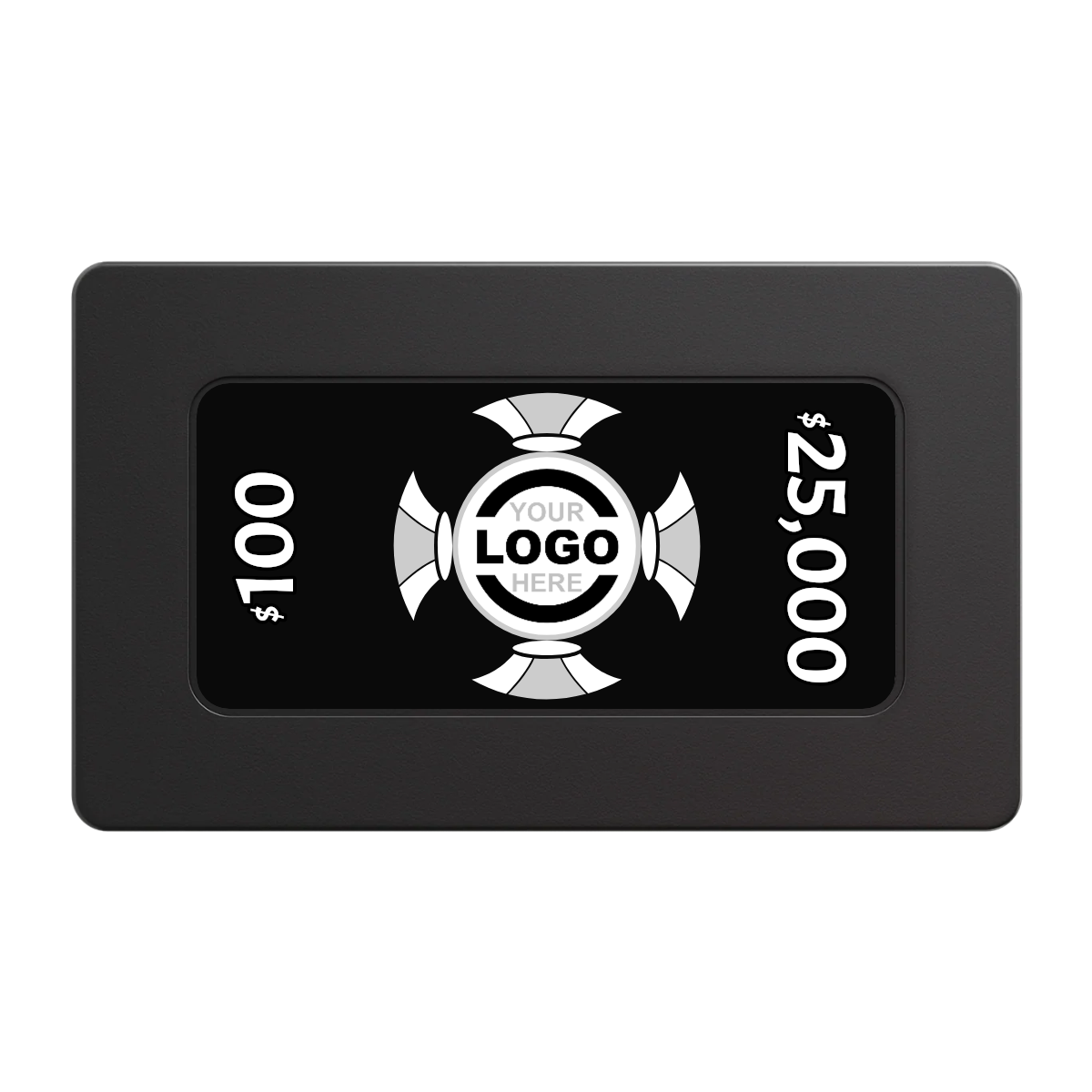 Alan Baker 4-2S A Rectangular Poker Chip Plaques - Black - Front