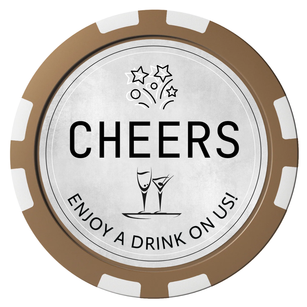 Chique Wedding Token Composite Poker Chips - Brown / 8 Stripe - Front