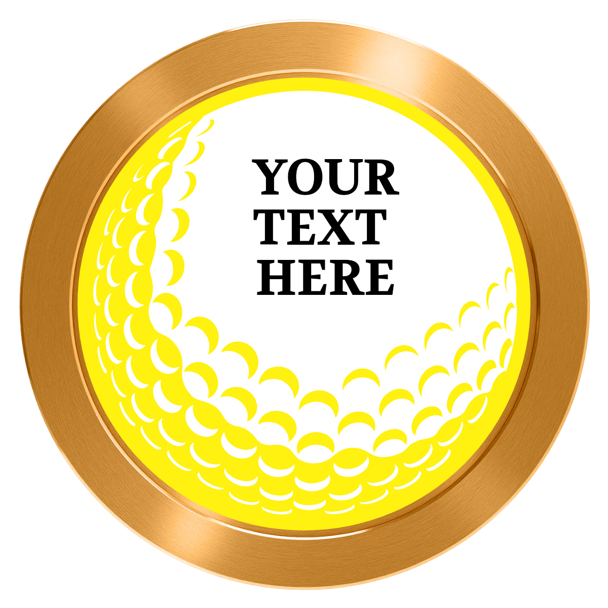 Hole In One Aluminum Poker Chips - Gold - Front