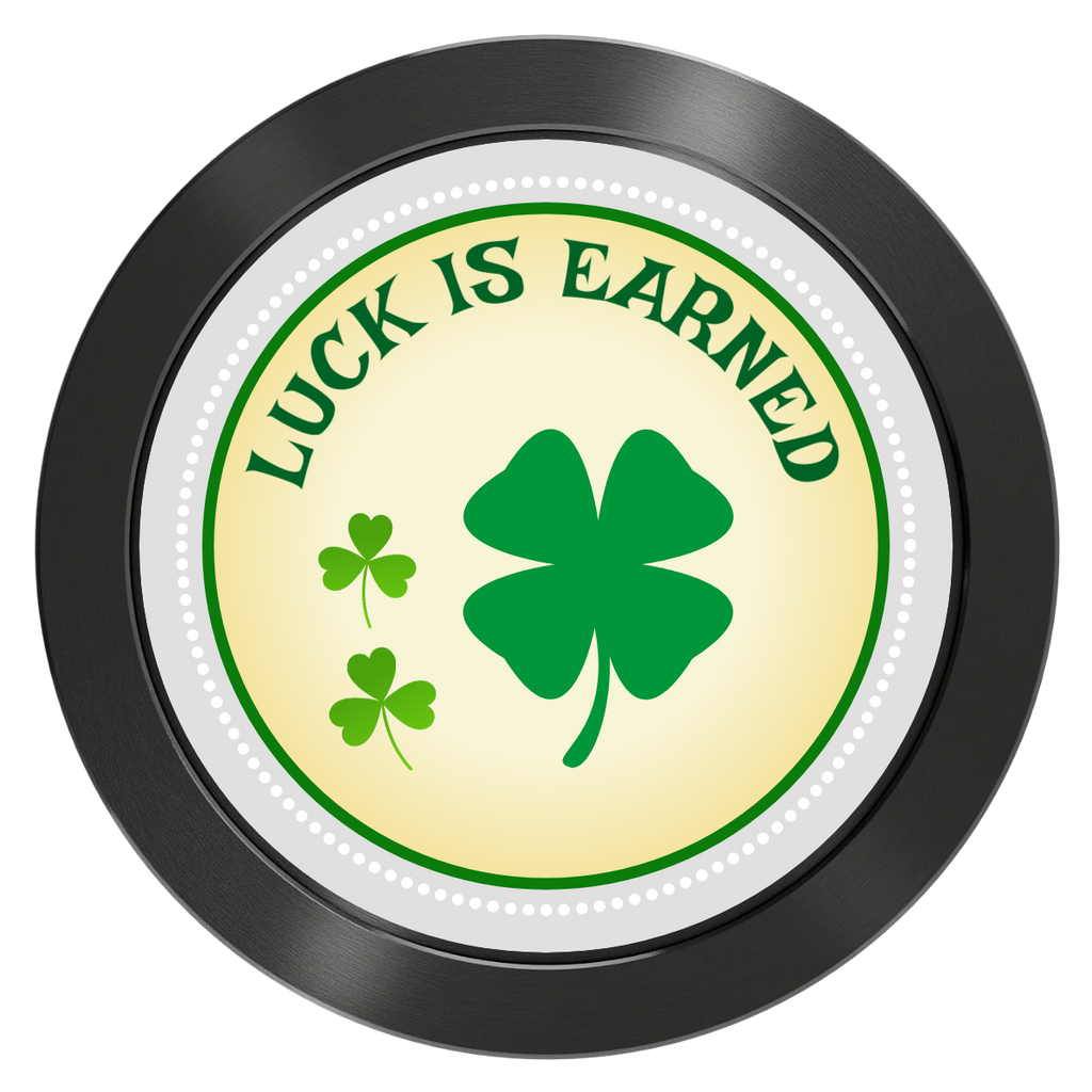 Irish Luck Aluminum Poker Card Guards - Black - Front