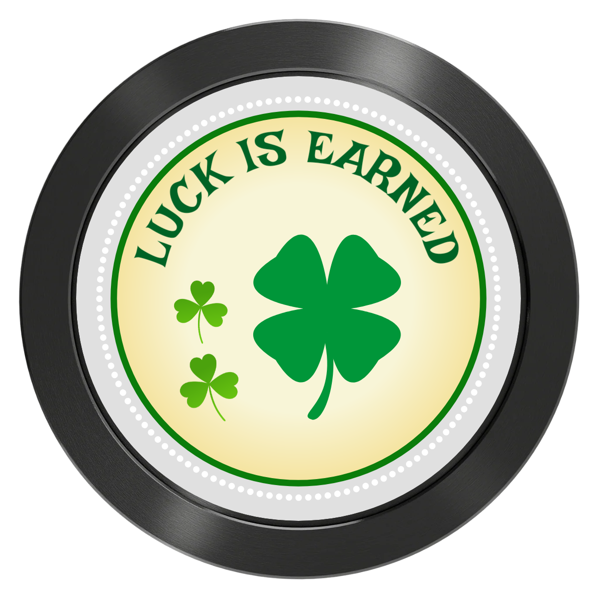 Irish Luck Aluminum Poker Card Guards - Black - Front
