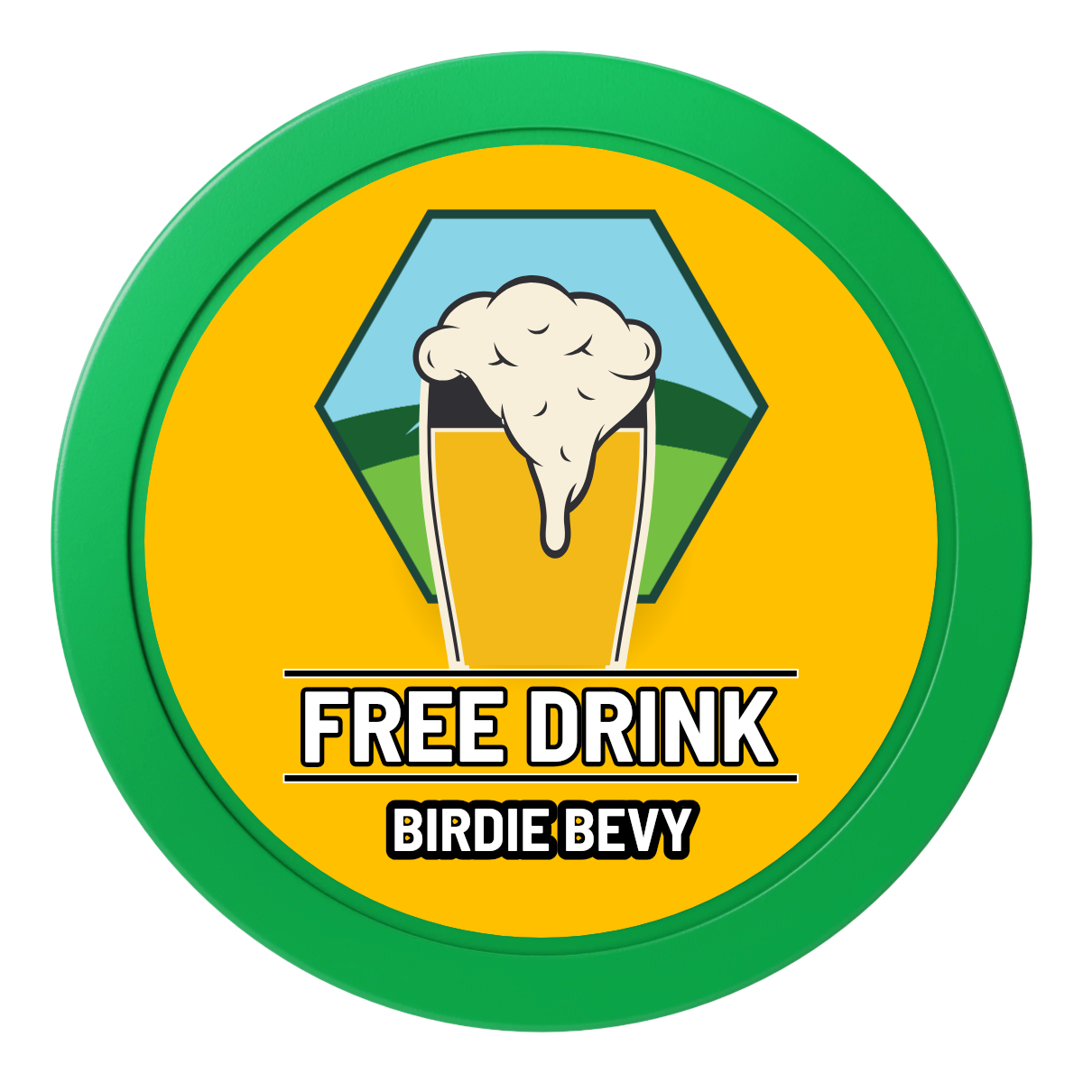 Birdy Bevy 2" Oversized Poker Chips - Green - Back