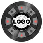 Suit 8 Your Logo Aluminum Poker Chips - Black - Back