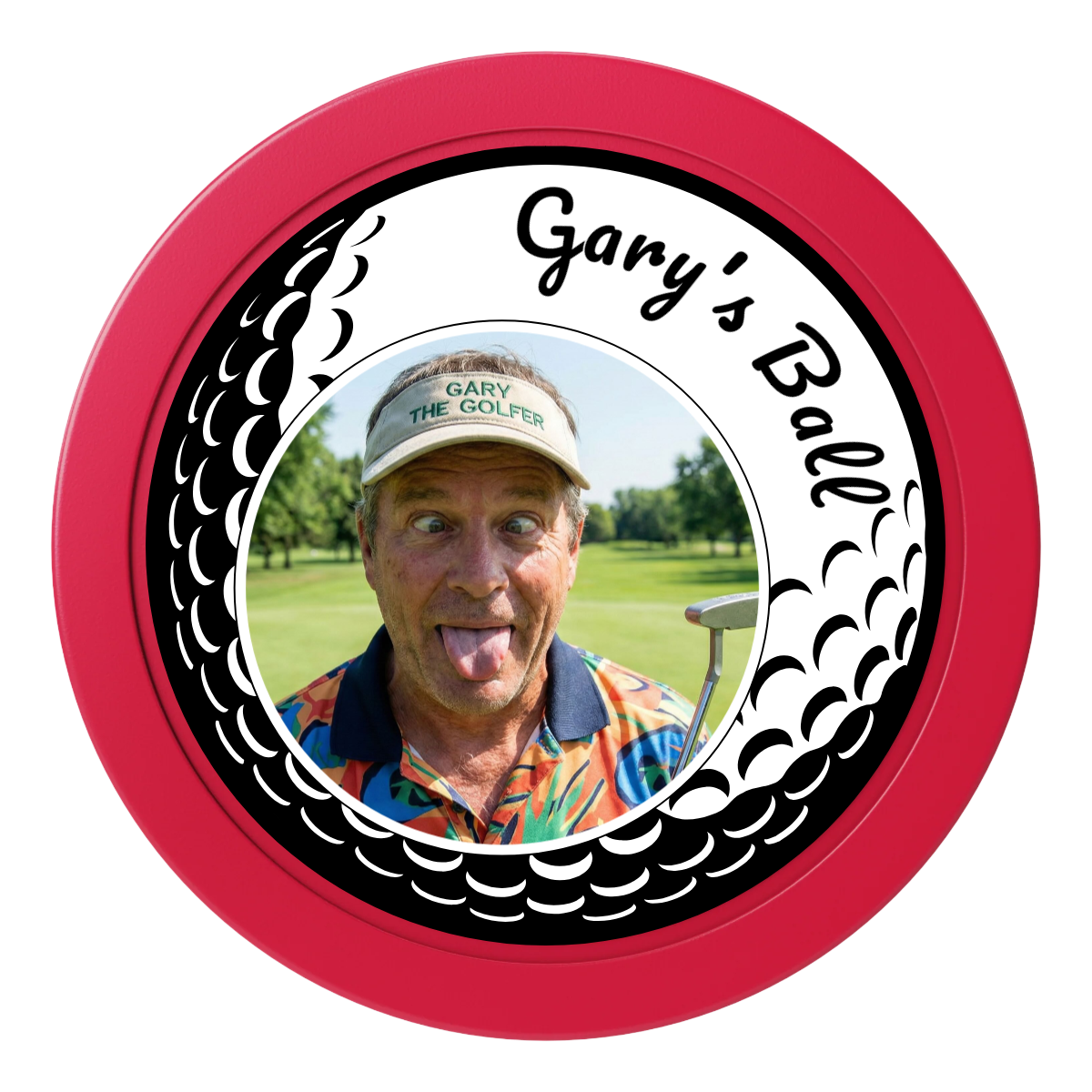 Gary's Ball 2" Oversized Poker Chips - Red - Front