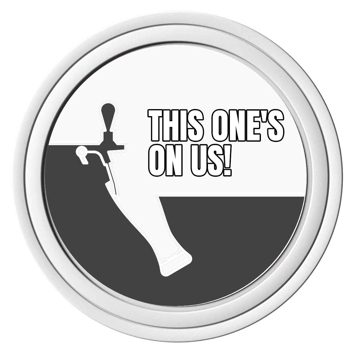 I'd Tap That Composite Poker Chips - White / Solid - Front