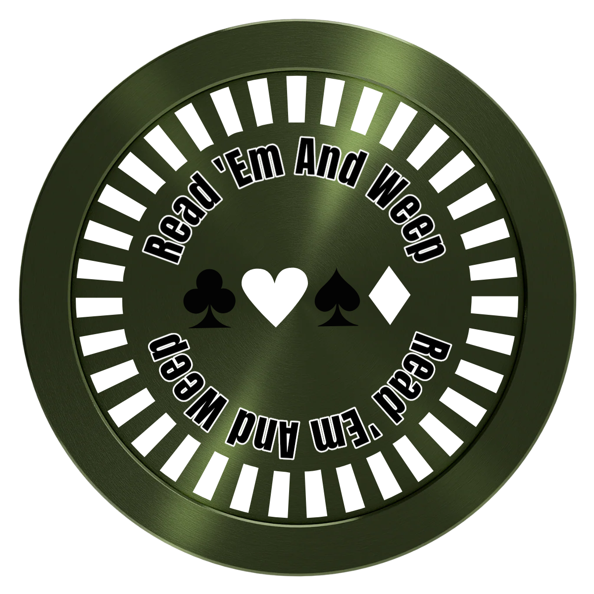 Gabe's Poker Room Aluminum Poker Card Guards - Green - Front