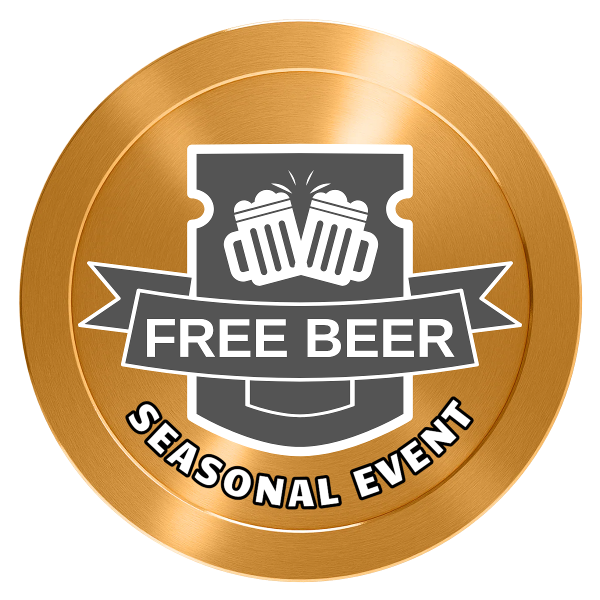 Craft Beer #001 Aluminum Poker Chips - Gold - Front