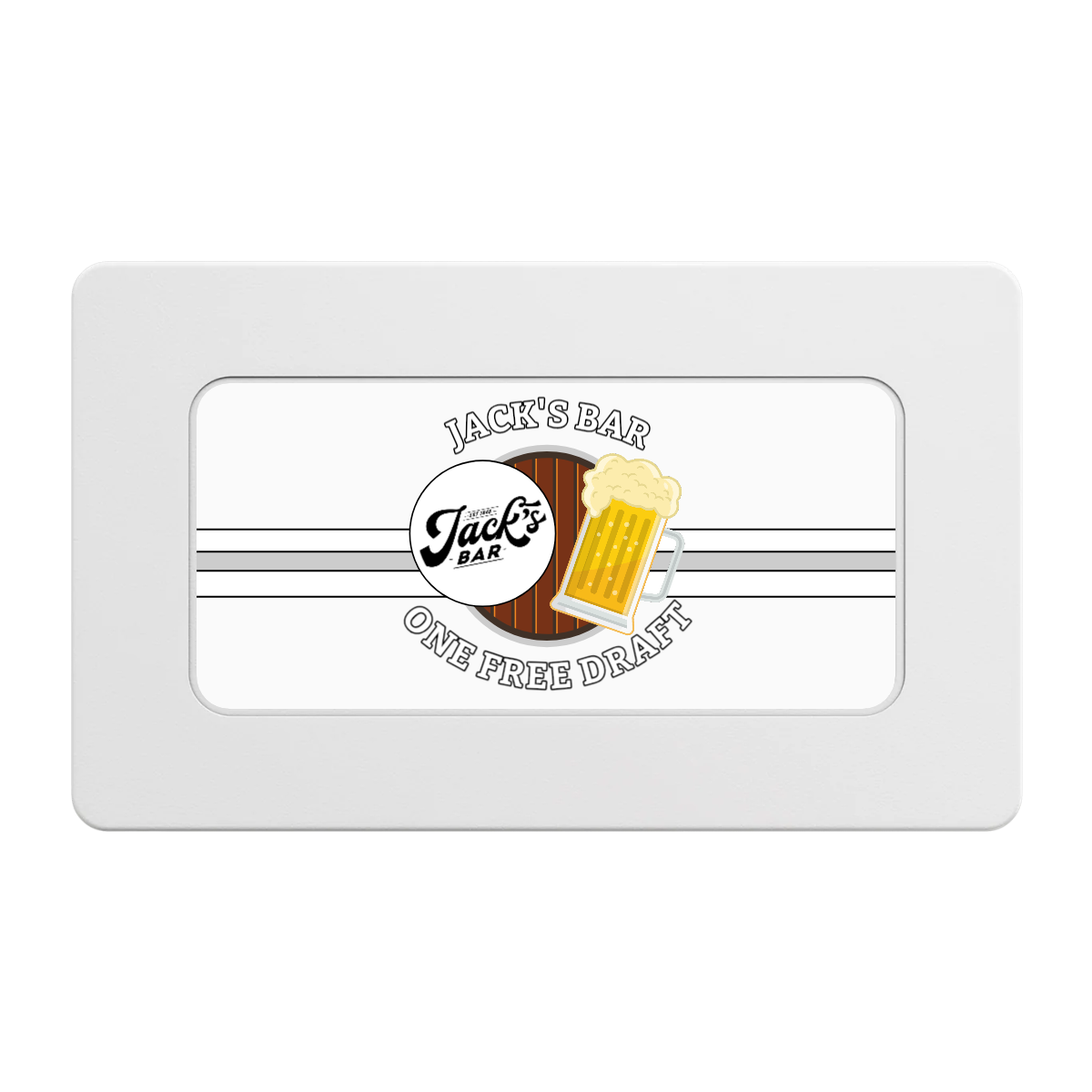 Jack's Bar Rectangular Poker Chip Plaques - White - Front