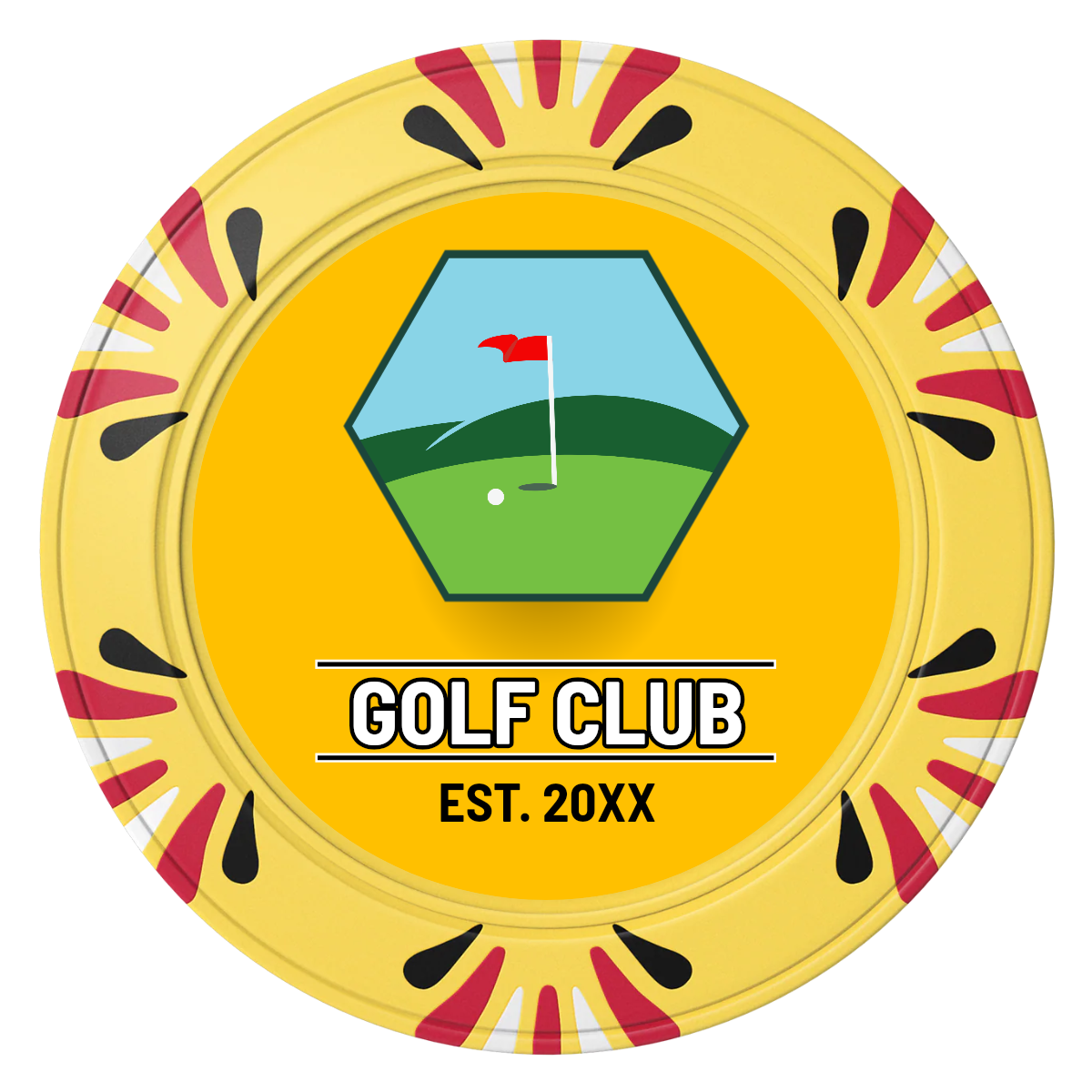 Birdy Bevy Clay Poker Chips - Yellow / Macau / 40mm - Front