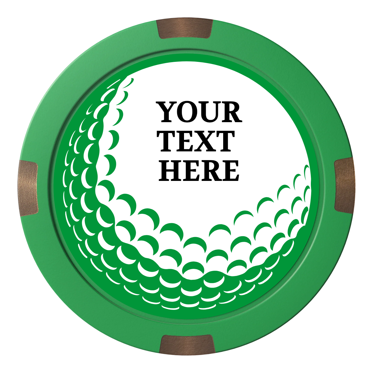 Hole In One Composite & Metal Hybrid Poker Chips - Green - Front