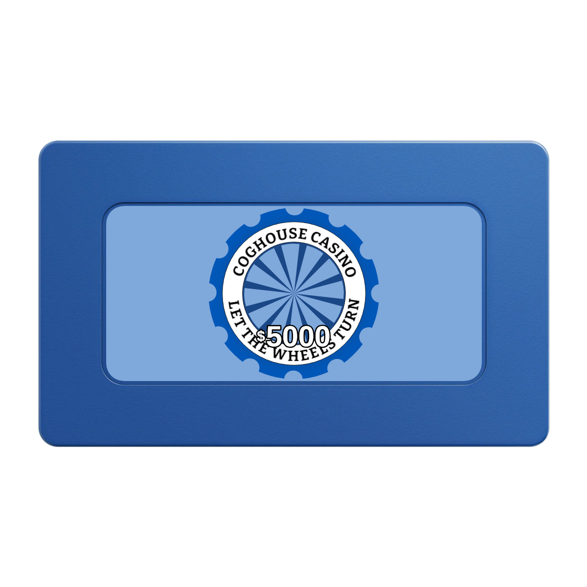 Cog House Rectangular Poker Chip Plaques - Blue - Front