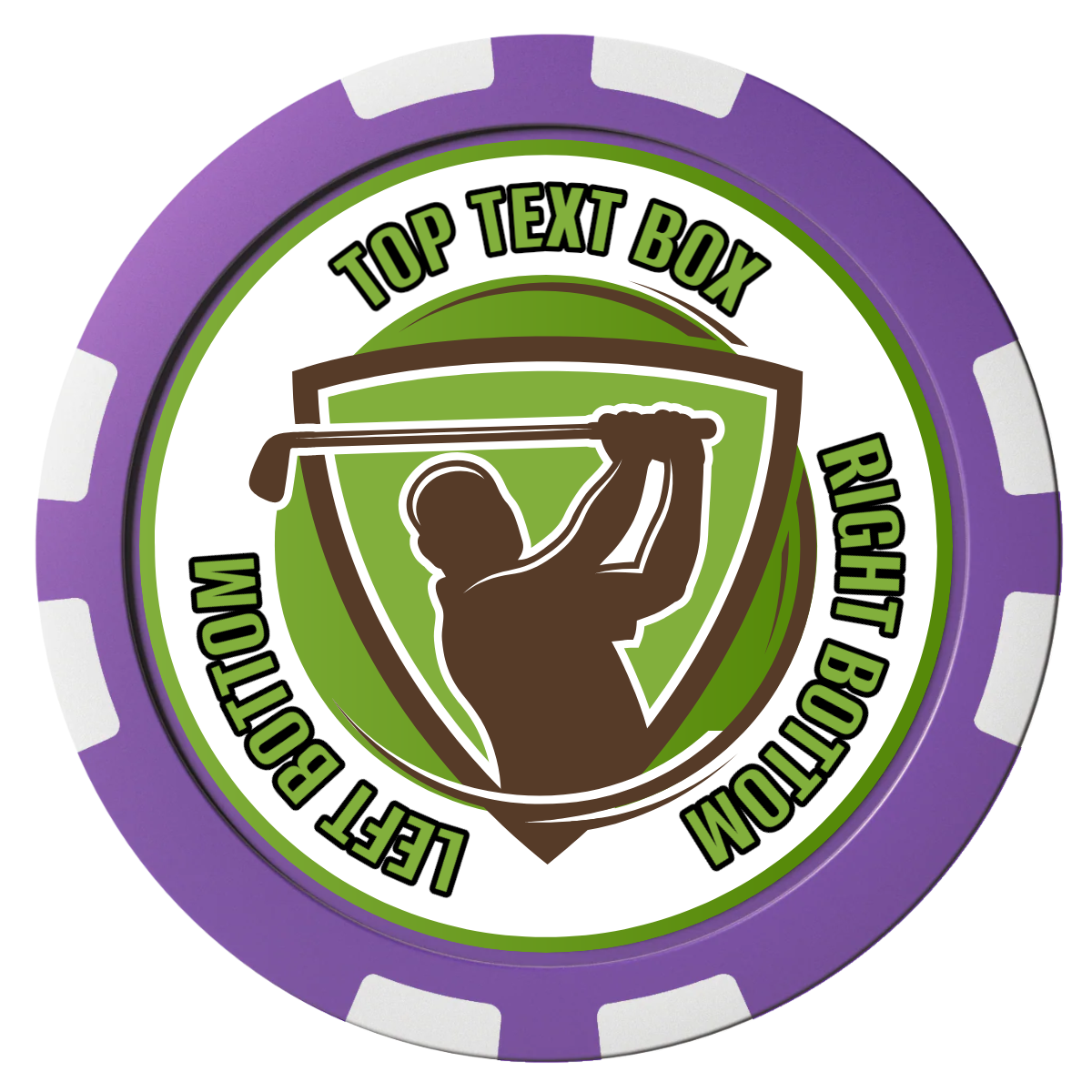 The Golfer Composite Poker Chips - Purple / 8 Stripe - Front