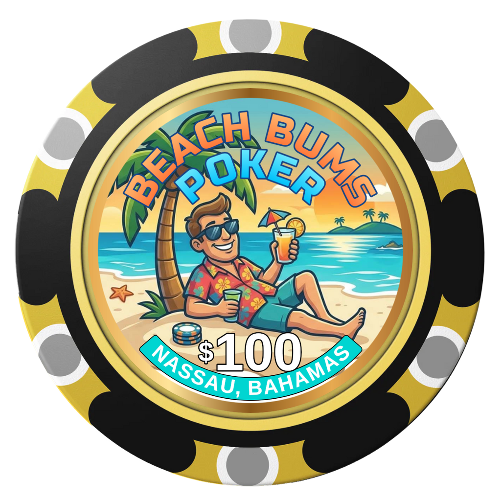 Sandy's Casino Clay Poker Chips - Black / Monte Carlo / 40mm - Front