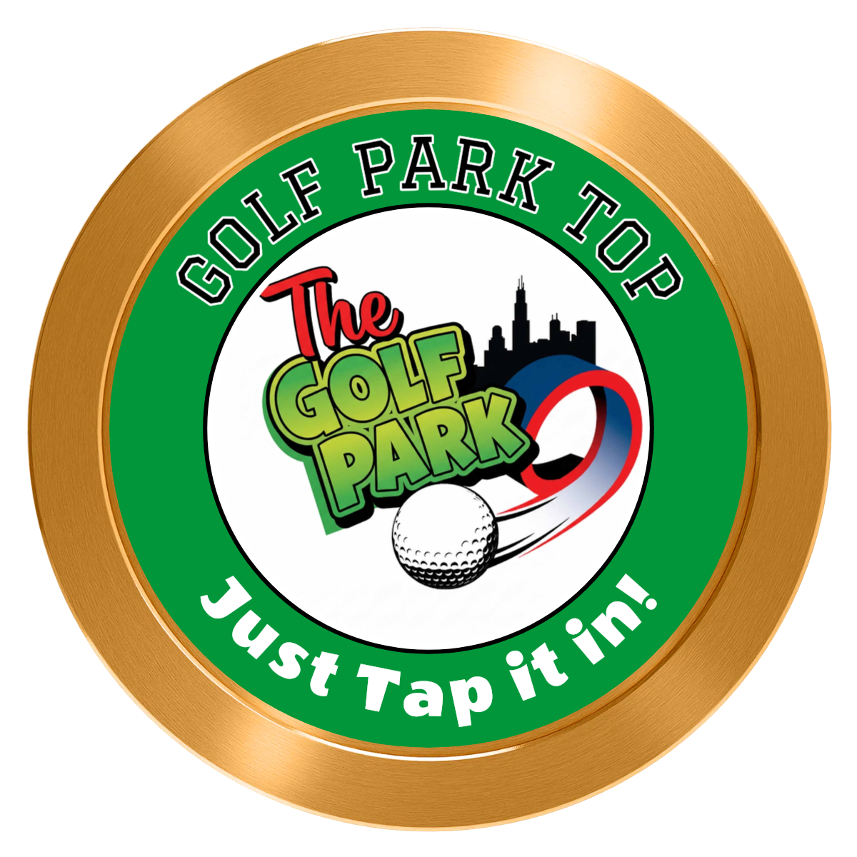 Golf Slogan Aluminum Poker Chips - Gold - Back