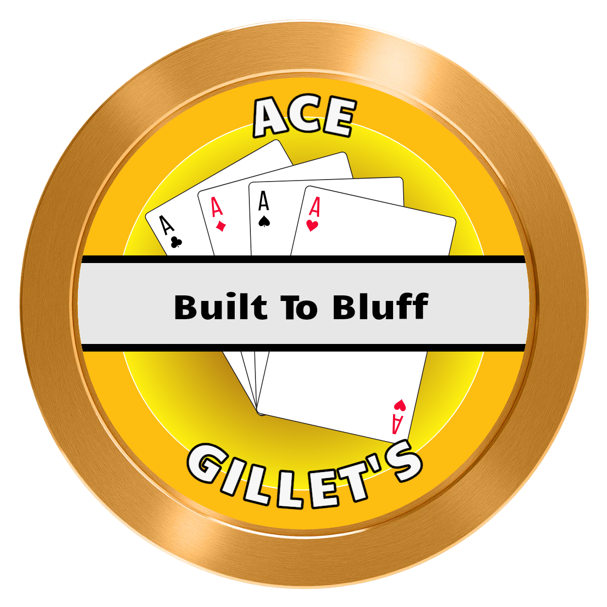 Ace Gillet's Aluminum Poker Card Guards - Gold - Back