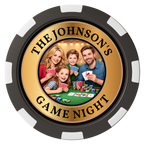 Family Game Night Composite Poker Chips - Black / 8 Spot - Back